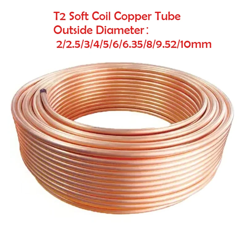 Copper Wire Roll - 銅製フレキシブルチューブ,赤色銅製チューブ,空調用冷蔵,キャピラリーワイヤーパイプ,od 2mm, 2.5mm, 3mm, 4mm, 5mm,